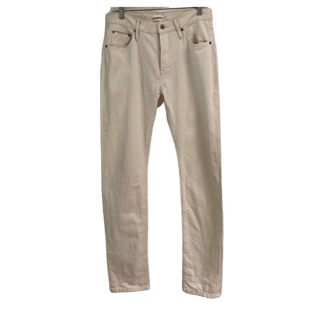 Taylor Stitch The Slim Natural Off White Cream Pants Mens 30 Buttonfly NEW